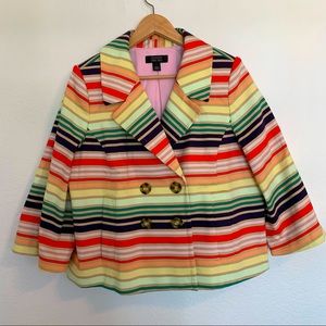 Halogen x Atlantic Pacific striped rainbow jacket